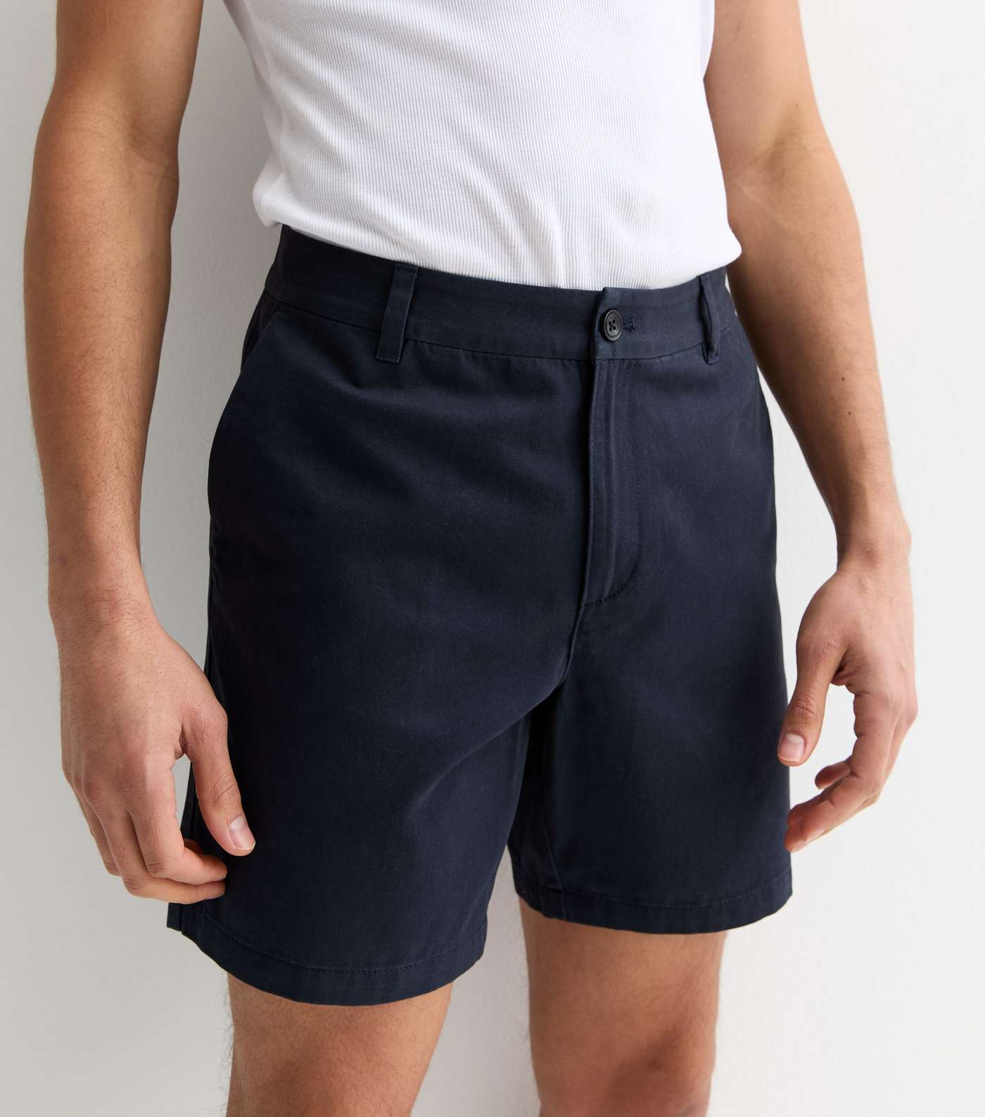 Navy Regular Fit Chino Shorts Image 2