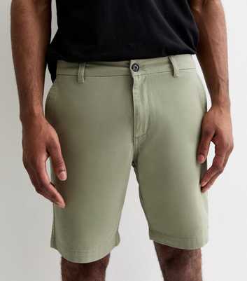 Olive Regular Cotton Chino Shorts