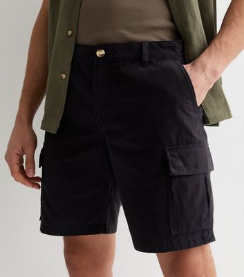 Men's Black Regular Fit Cargo Shorts New Look