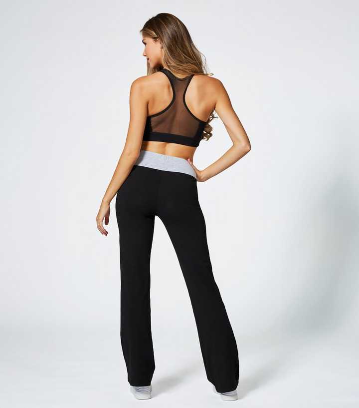 Pineapple Black Contrast Band Jersey Trousers