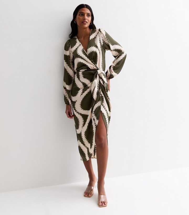 Long Sleeve New Look Khaki Leopard Print Dress Long-sleeve Pleated Dress In Leopard For Women Long Sleeve New Look Khaki Leopard Print Dress Long-sleeve Pleated Dress In Leopard For Women
