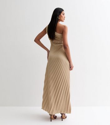 New look gold pleated dress hotsell