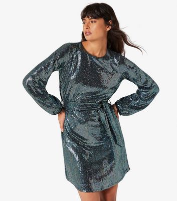 New look blue sequin clearance dress