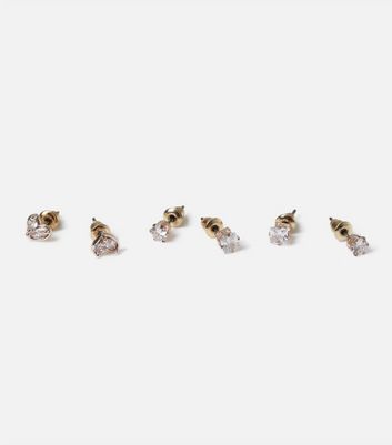 Muse 3-Pack Cubic Zirconia Stud Earrings New Look