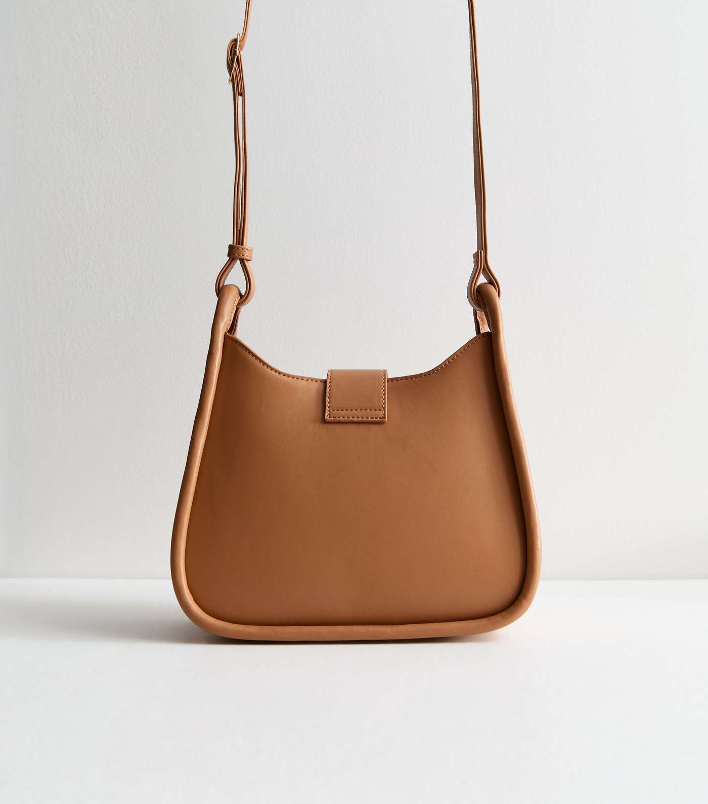 Tan Leather-Look Cross Body Bag Image 4