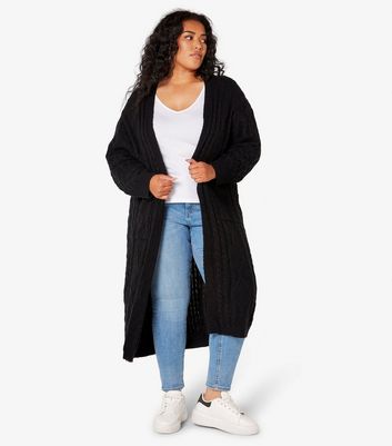 Black longline clearance cardigan womens