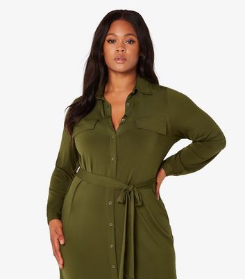 Olive green 2025 button dress