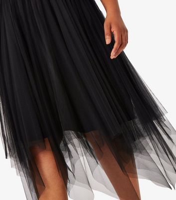 Black net shop skirt new look