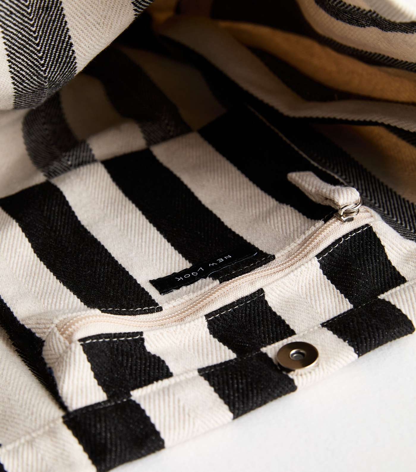 Black Stripe Slouch Tote Bag Image 3