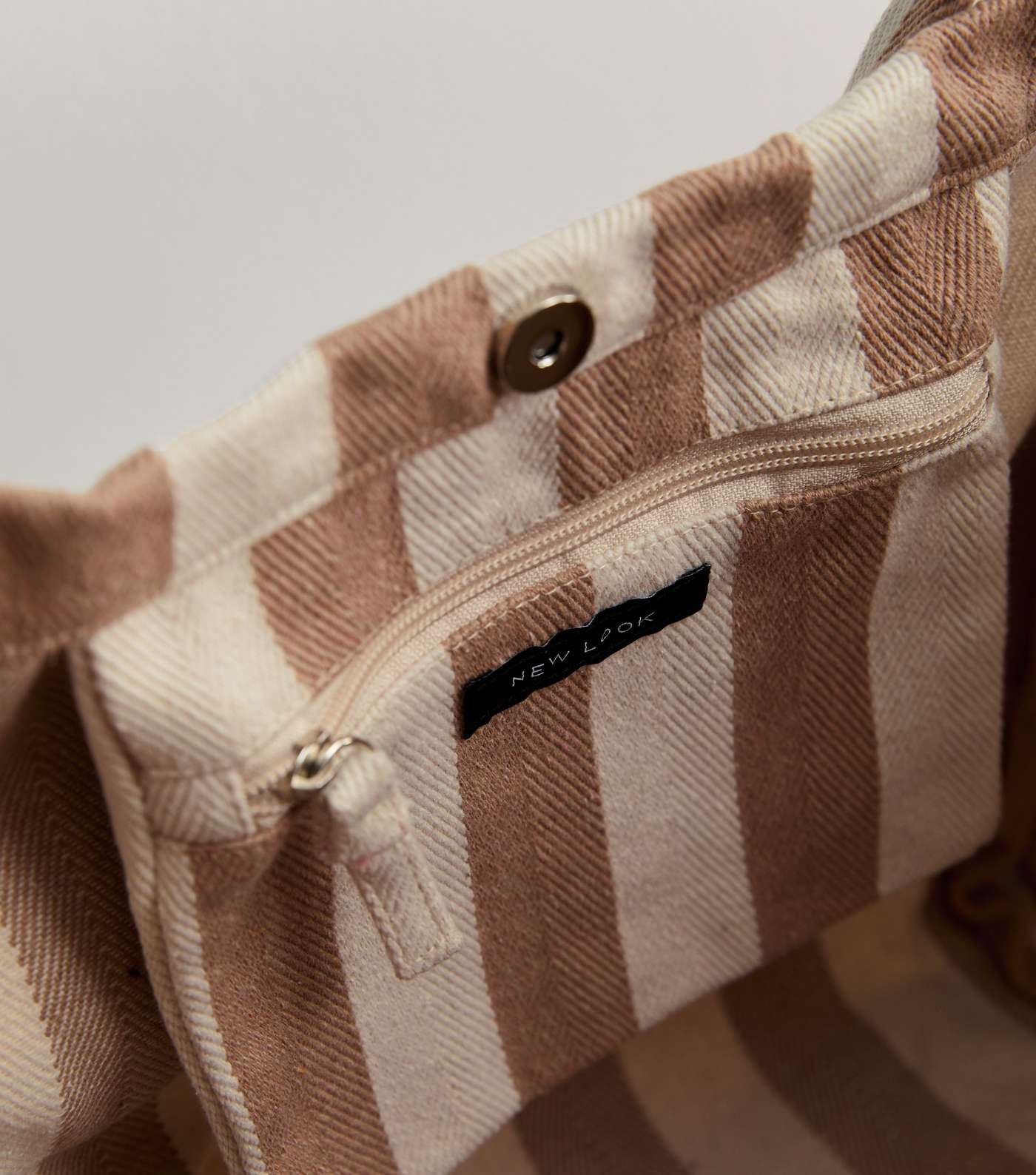 Brown Stripe Slouch Tote Bag Image 4