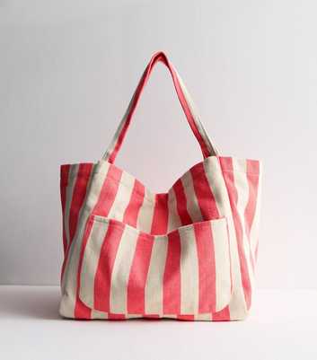 Pink Stripe Slouch Tote Bag