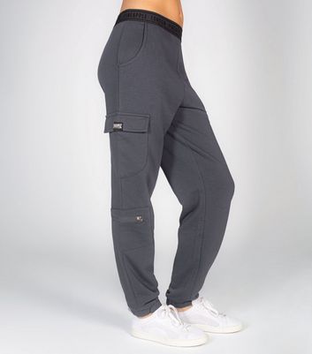 Pineapple Dark Grey Jersey Cargo Joggers New Look