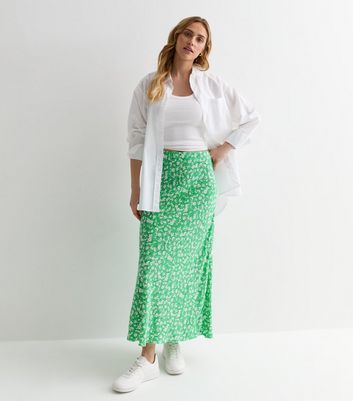 Green skirt new look best sale