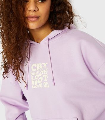 Skinnydip Lilac Cry About It Logo Oversized Hoodie New Look