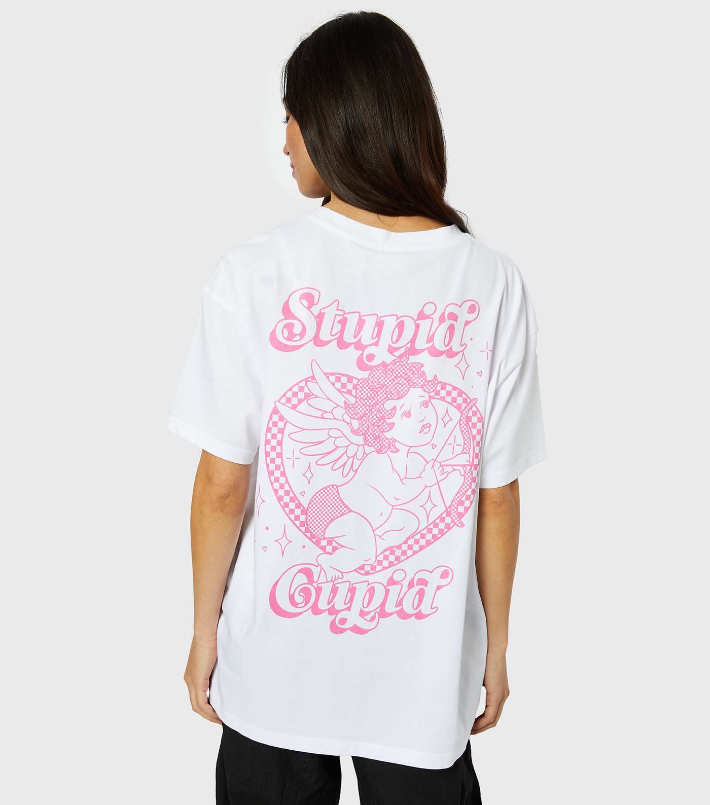 Skinnydip White Cotton Stupid Cupid Logo T-Shirt