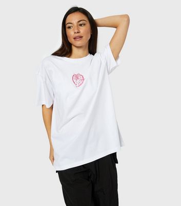 Skinnydip White Cotton Stupid Cupid Logo T-Shirt New Look