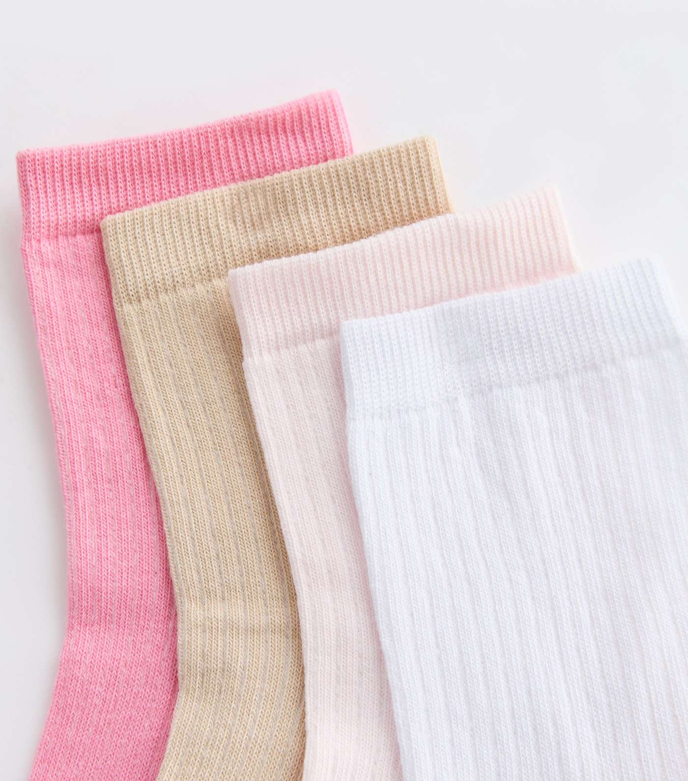 Pink 4-Pack Rib Tube Socks  Image 2