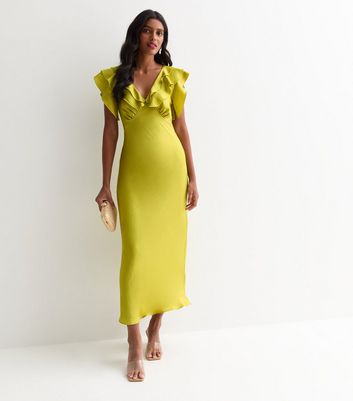 New look green midi dress on sale