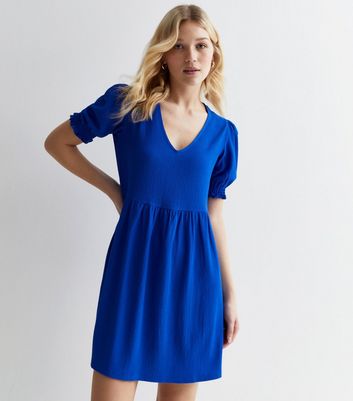 Cc Puff Sleeve Smock Dress Light Blue