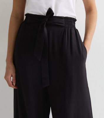 Gini London Black Paperbag Trousers New Look