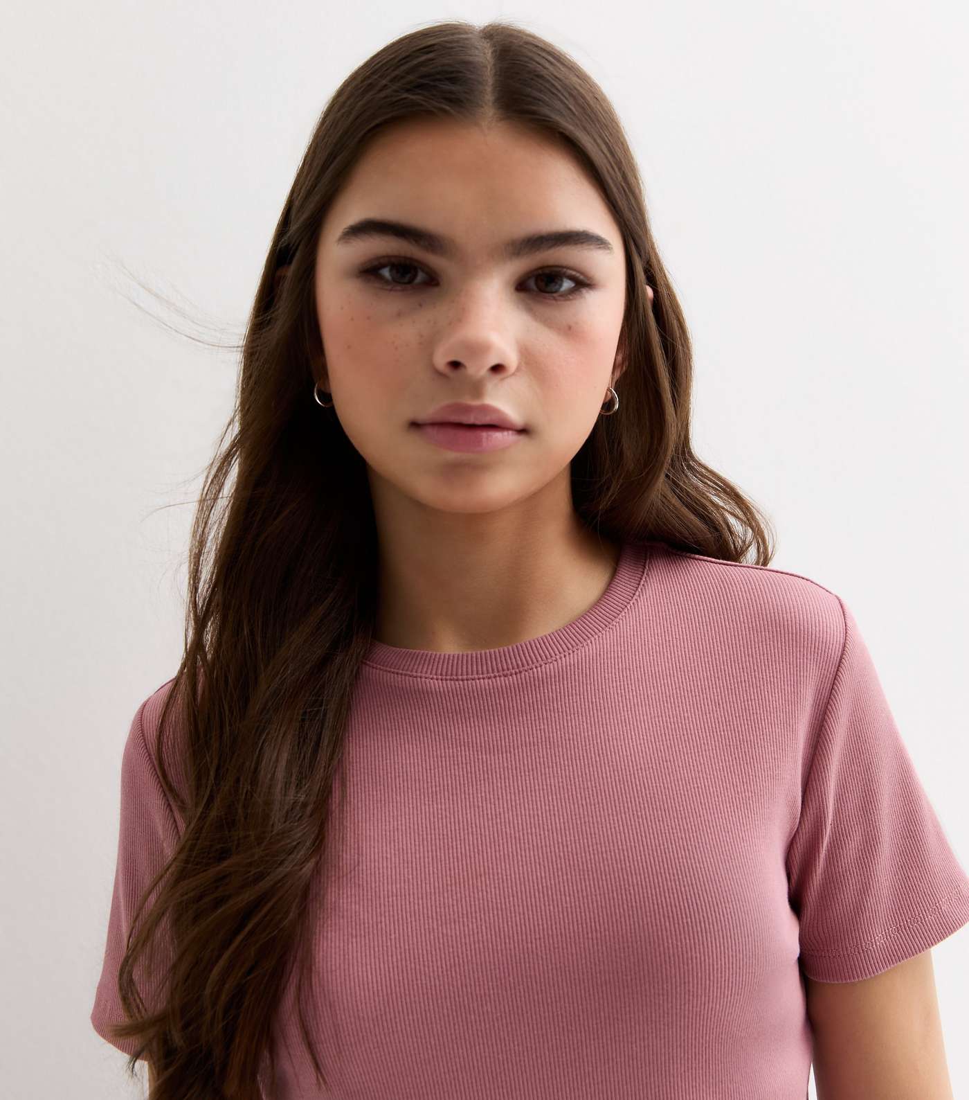 Girls Mid Pink Ribbed T-Shirt Image 2