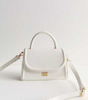 White Mini Top Handle Bag 