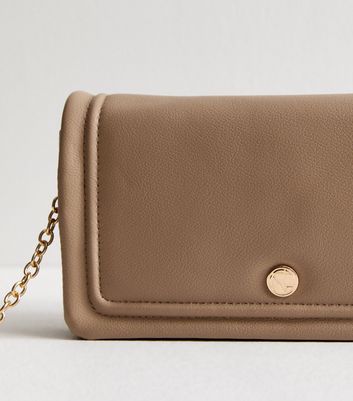 Mink Leather-Look Multi Pocket Clutch Bag | New Look