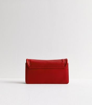 Red Leather Look Cross Body Clutch Bag New Look