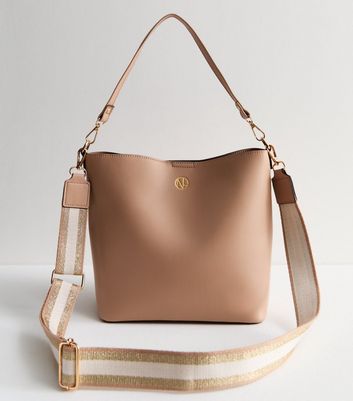 Light Brown Leather Look Hobo Bag New Look