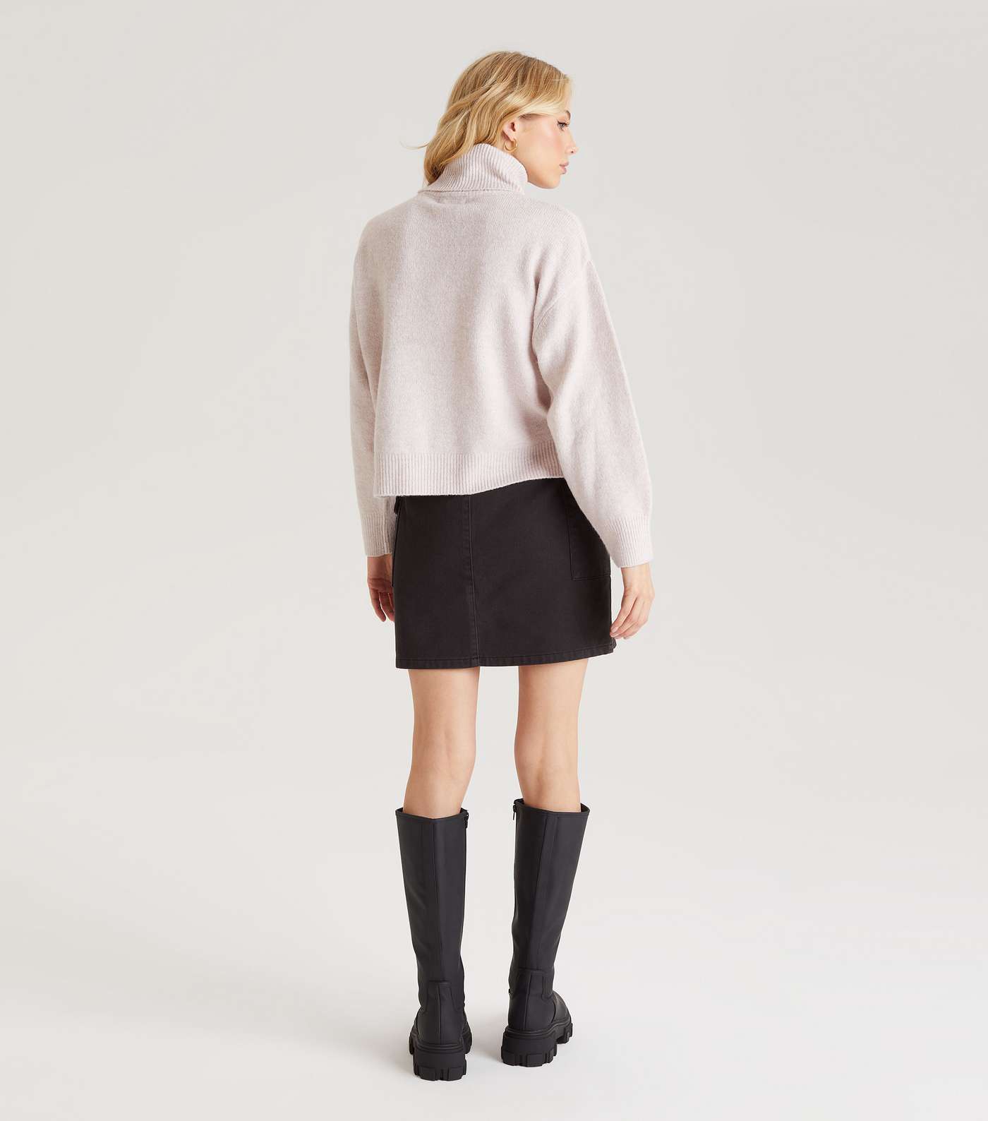 Urban Bliss Pale Pink Knit Roll Neck Jumper Image 4