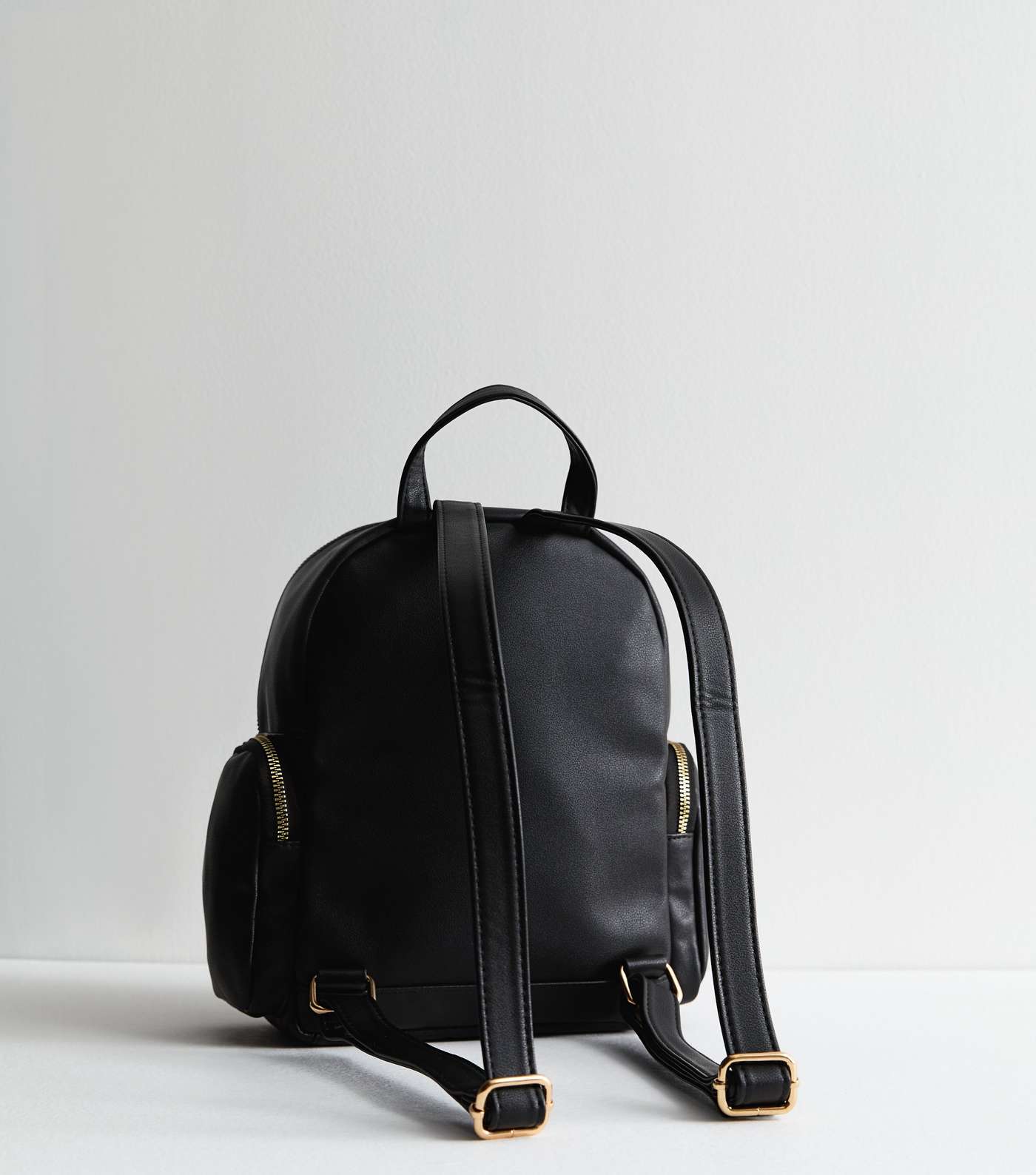 Black Debossed Midi Backpack Image 4