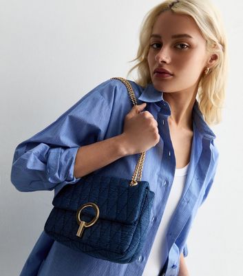 Denim quilted bag sale