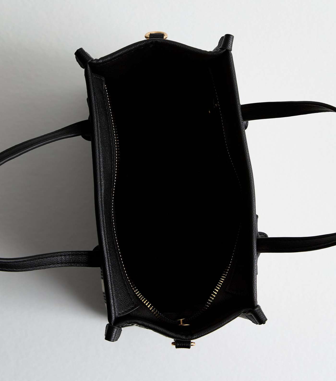 Black Canvas Stripe Mini Tote Bag Image 5