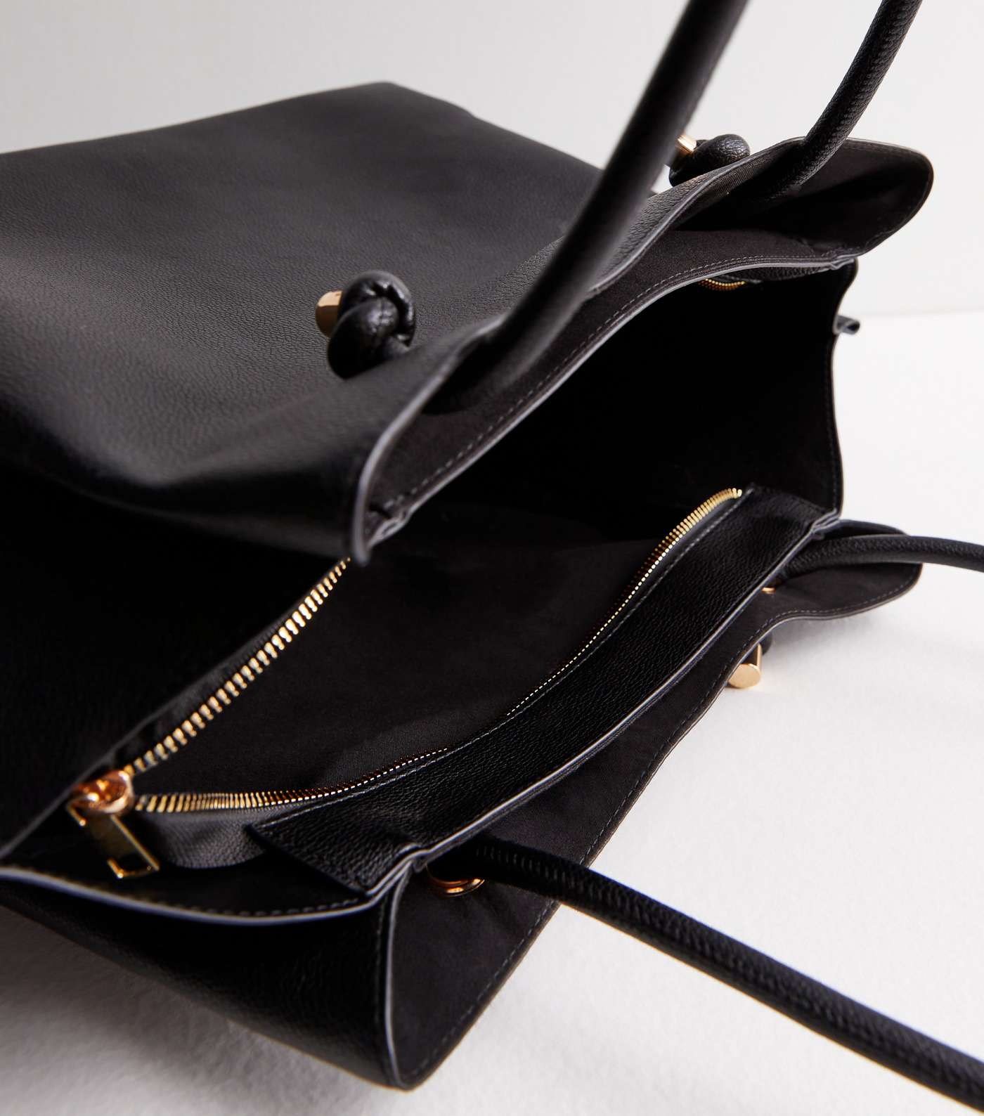 Black Leather-Look Shoulder Bag  Image 4