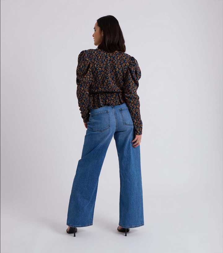 Urban Bliss Mid Blue Wide Leg Jeans