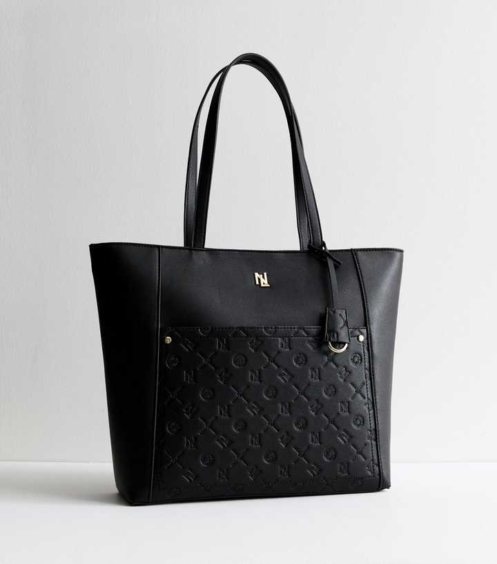 Black Debossed Tote Bag