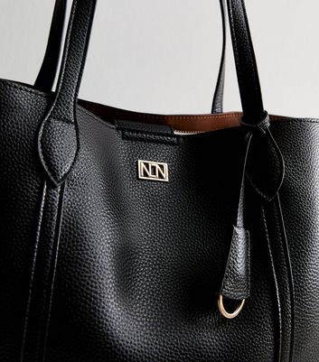 Black Leather Look Tote Bag New Look