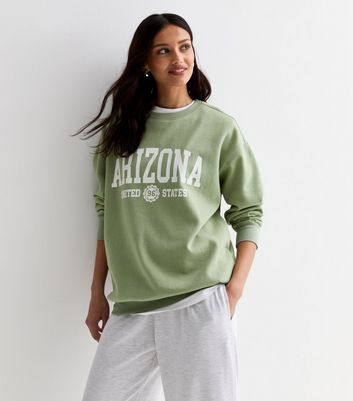 Light Green Arizona Print Crew Neck Sweatshirt New Look