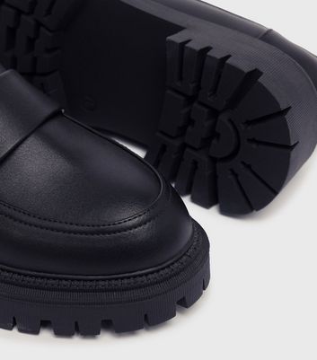 London Rebel Black Chunky Loafers New Look