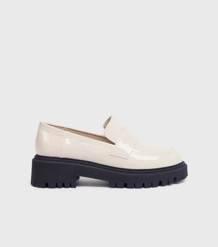 London Rebel Cream Chunky Loafers