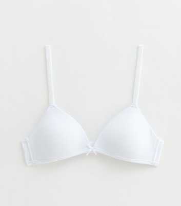 Girls White Non Wired Triangle Bra