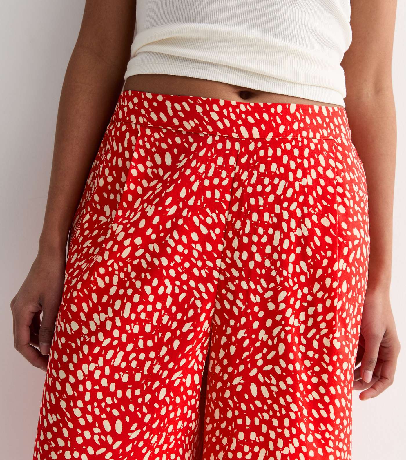 Red Mark Making Wide Leg Crop Trousers Image 2