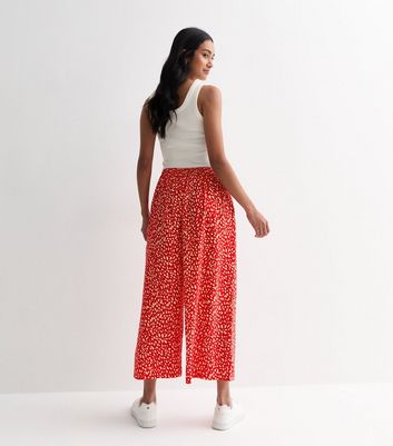 Red Mark Making Wide Leg Crop Trousers New Look