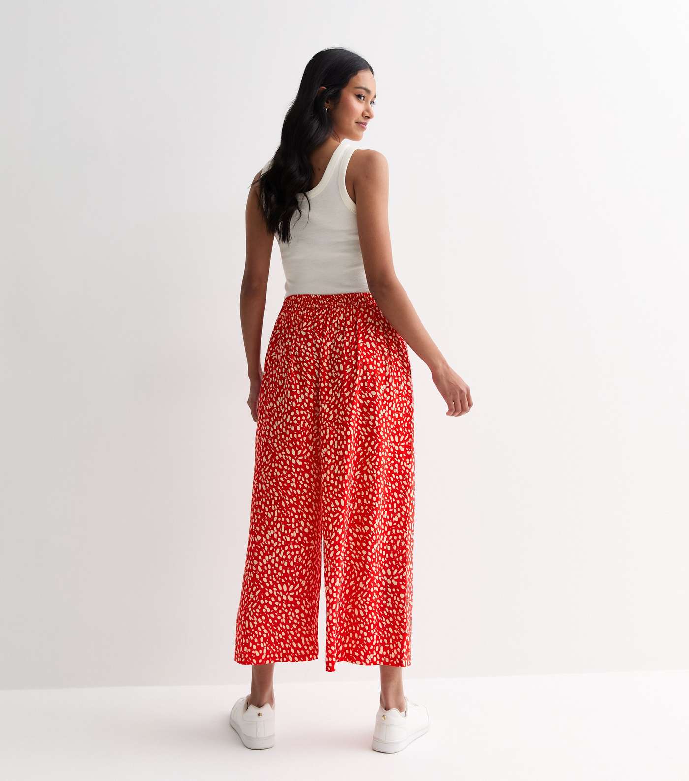 Red Mark Making Wide Leg Crop Trousers Image 4