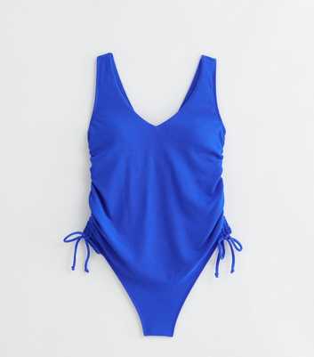 Maternity Bright Blue Ruched Swimsuit