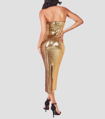 Goddiva gold hotsell sequin dress