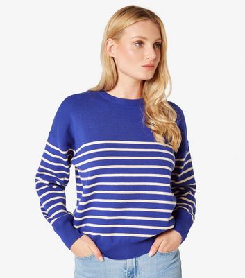 Apricot Blue Stripe Knit Crew Neck Jumper New Look