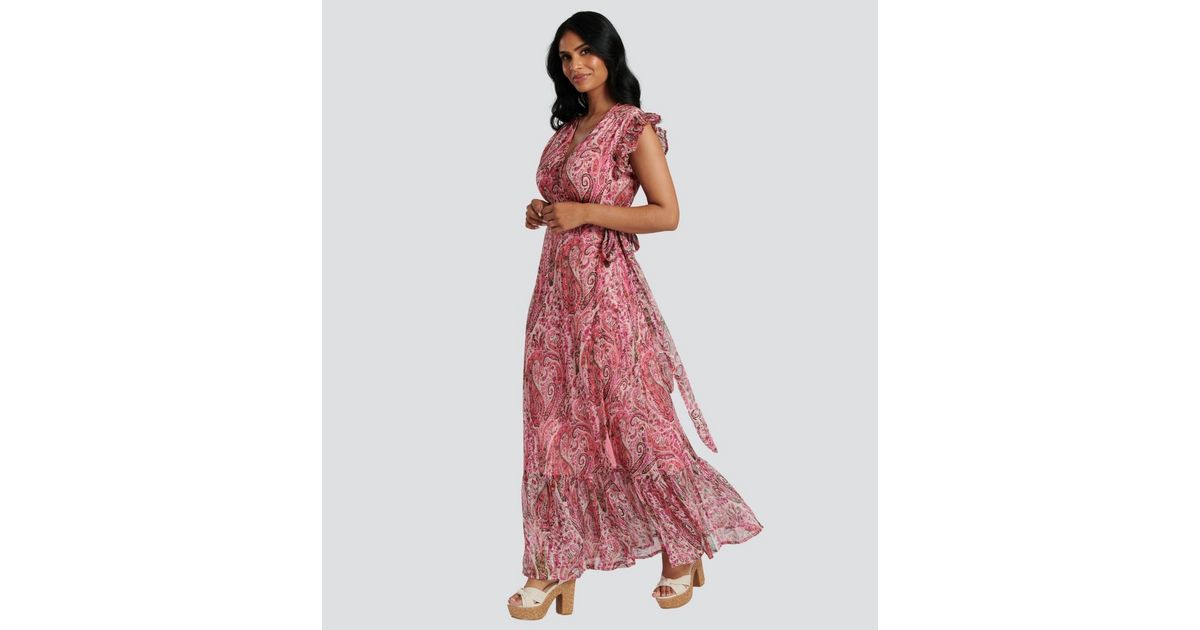 mini dress red Sheer Scalloped-Lace Long-Sleeve Mini Dress in Wine Red - XL