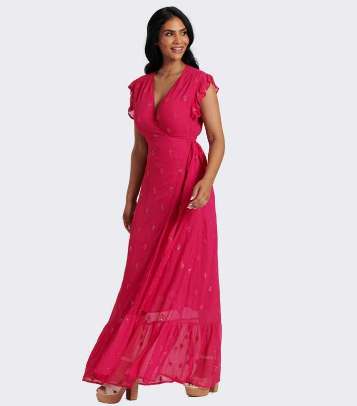 strapless open back dress Lisbon Square Neck Pink & Gold Sequin Midi Dress – Girl In Mind