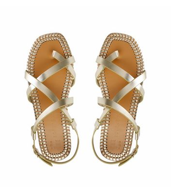 South Beach Gold Strappy Sandals New Look